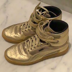 Puma Sky Hi Gold Sneakers Women Size 8.5